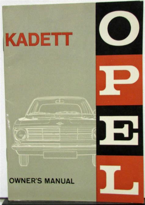 Opel kadett owners manual